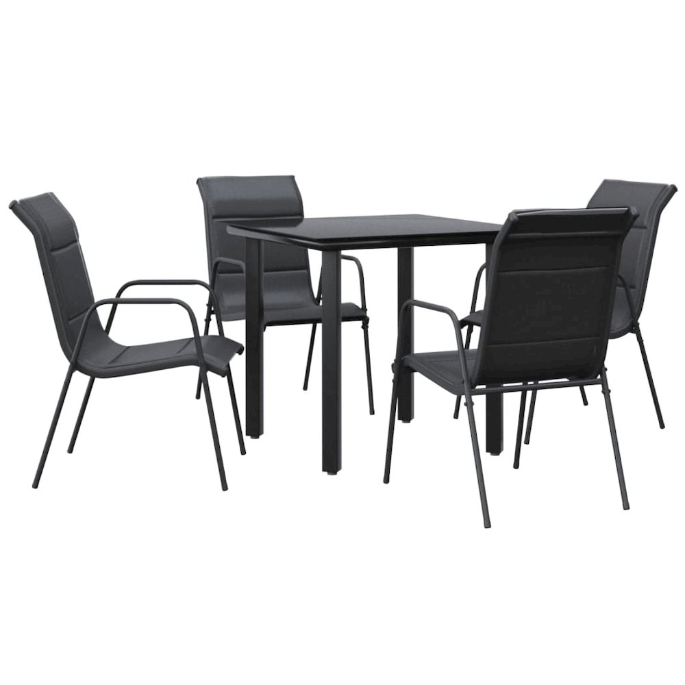 Garden Dining Set Black, Anthracite. Picture 2