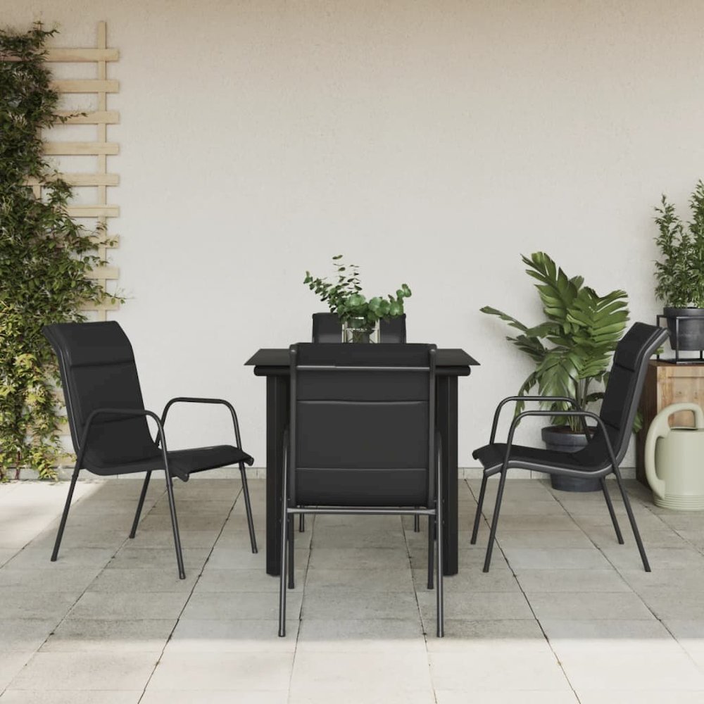 Garden Dining Set Black, Anthracite. Picture 1