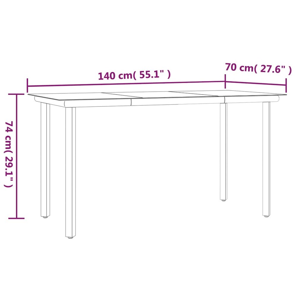Garden Dining Set Black Powder-coated steel Medium Durable. Picture 7