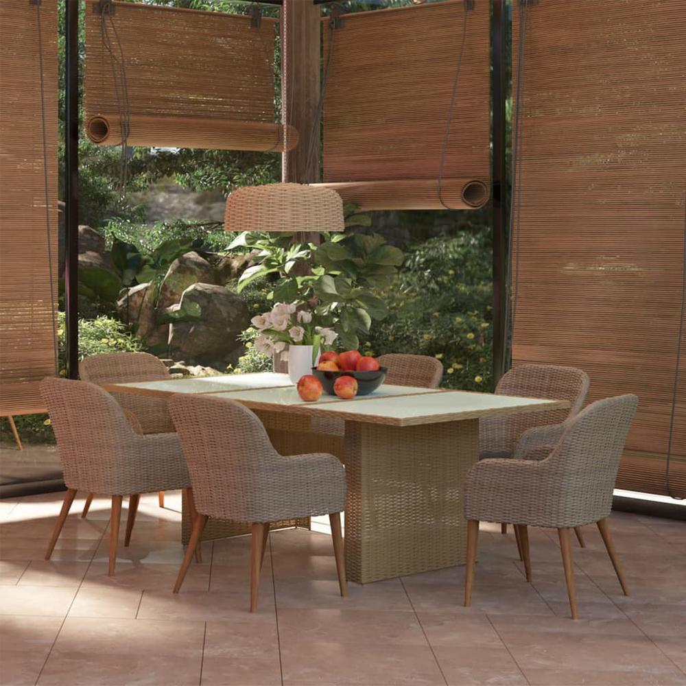 Dining Set Brown and Dark Grey. Picture 1