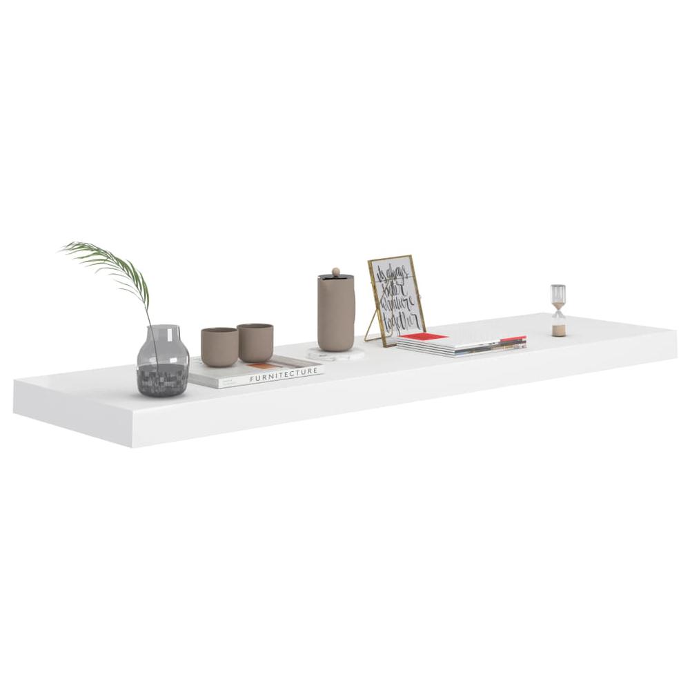 Wall Shelf White Honeycomb MDF 35.4 x 9.3 x 1.5 in Wall mounting. Picture 3