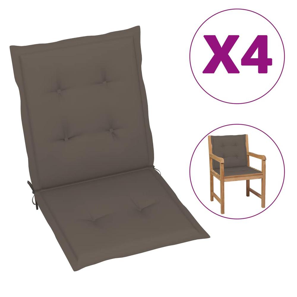 Lowback Chair Cushion Set of 4 Taupe Oxford fabric (100% polyester). Picture 1