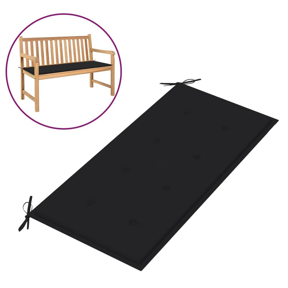 Garden Bench Cushion Black Oxford fabric (100% polyester). Picture 1