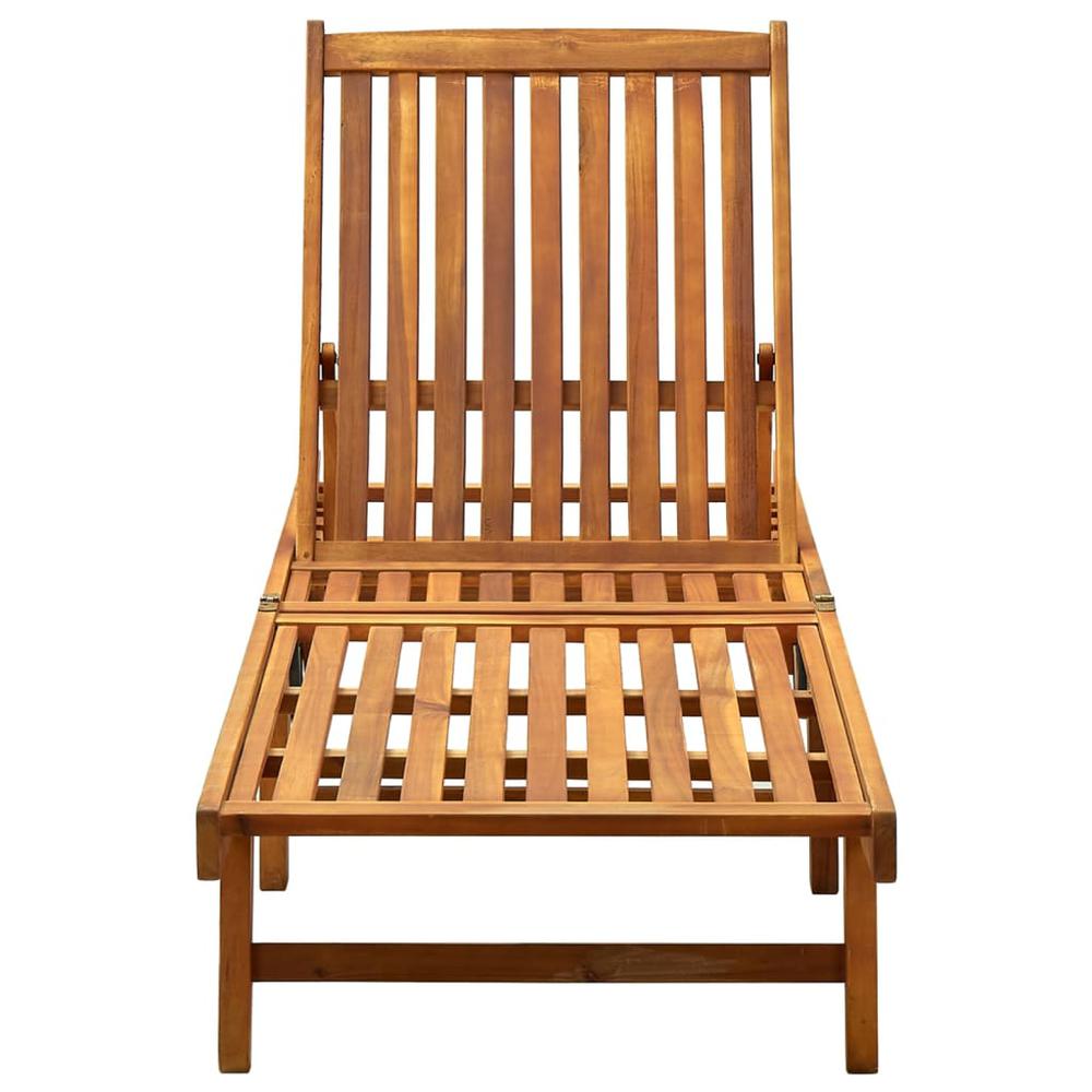 Sunlounger Natural Wood Solid Acacia Wood. Picture 2