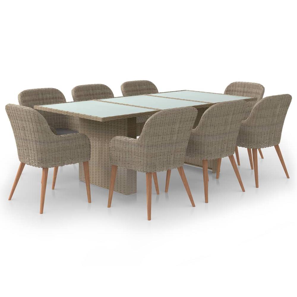 Dining Set Brown PE Rattan Large Removable Covers Dining Set. Picture 2