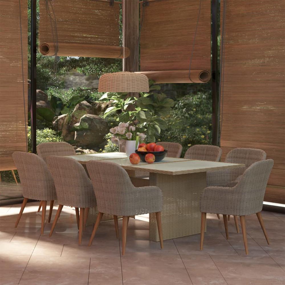 Dining Set Brown PE Rattan Large Removable Covers Dining Set. Picture 1