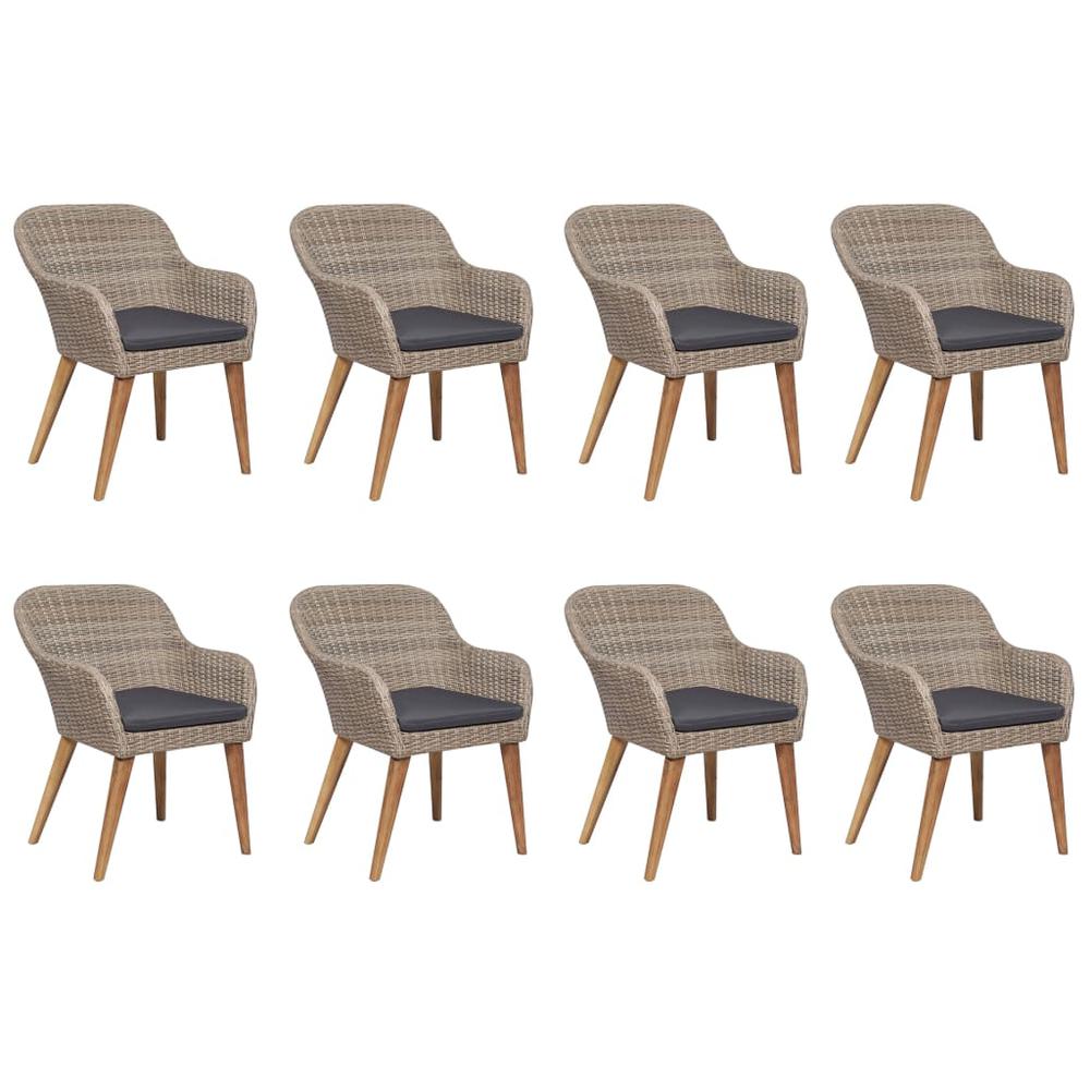 Dining Set Brown PE Rattan Large Removable Covers Dining Set. Picture 3