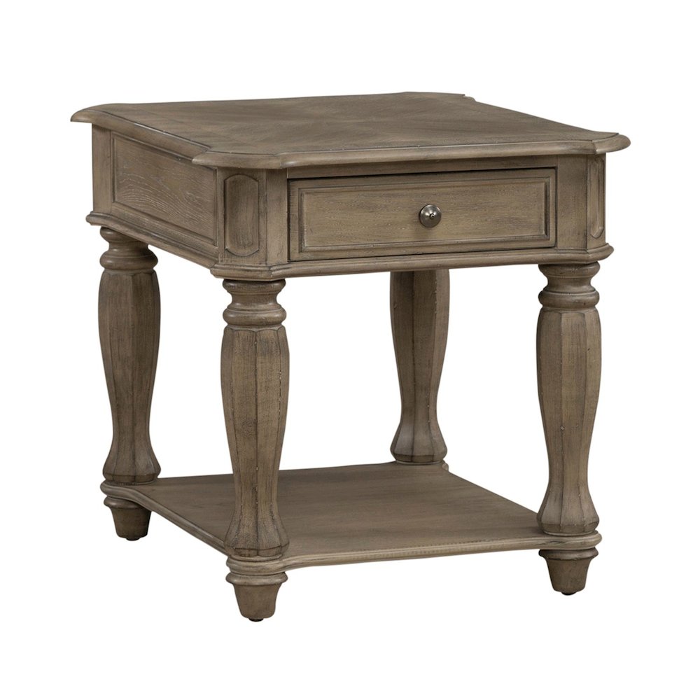 Magnolia Manor End Table in Weathered Bisque. Picture 1