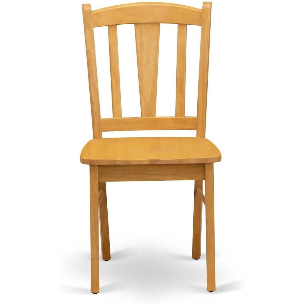 AMDL3-OAK-W - 3-Piece Dining Room Table Set- 2 Modern Dining Room Chair and Dining Table - Wooden Seat and Slatted Chair Back - Oak Finish. Picture 2