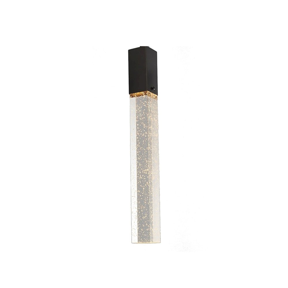 1-Light Matte Black Single Pendant With A Clear Bubble Crystal. Picture 2