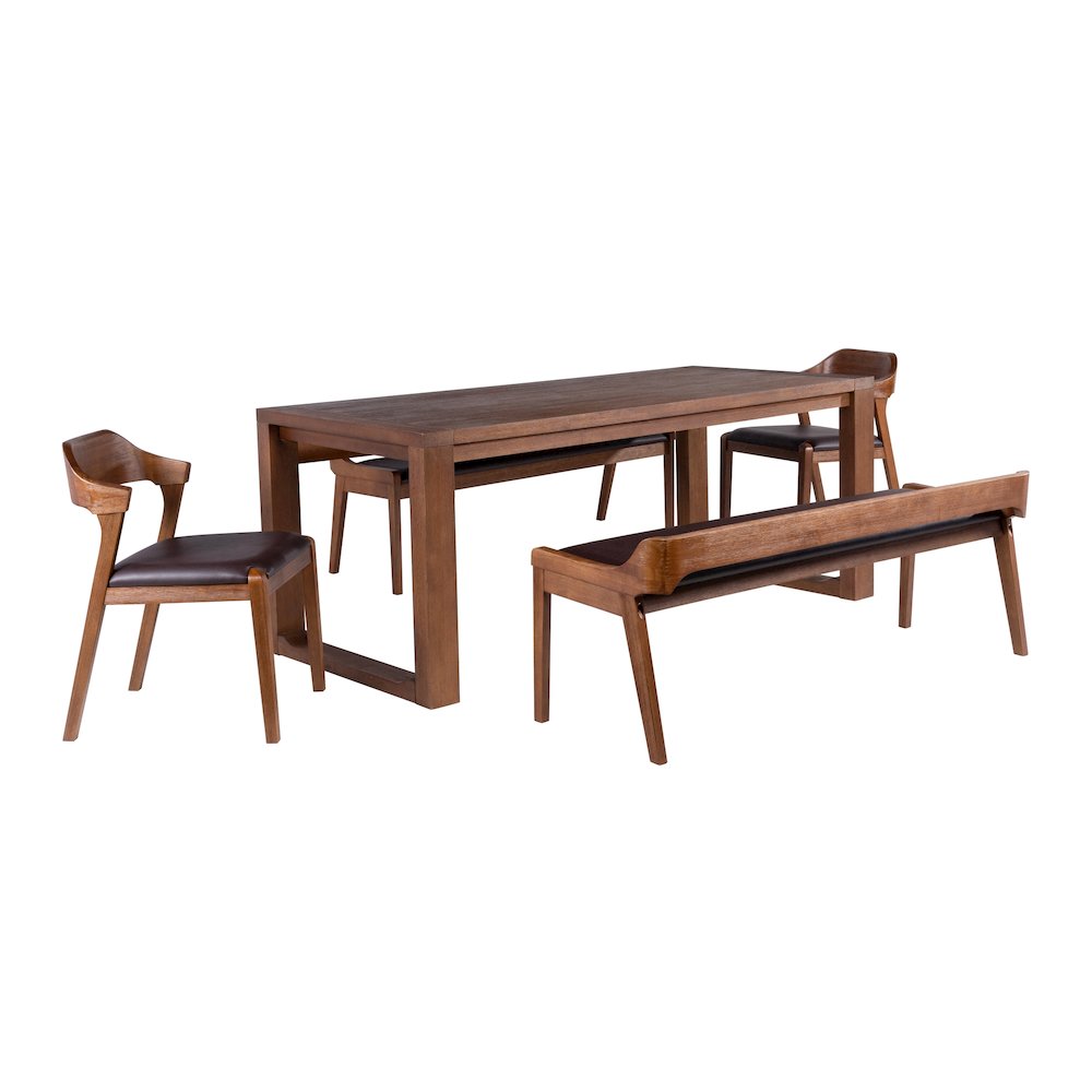 Rasmus 5pc Dining Set - Chestnut Wire-Brush Finish. Picture 1