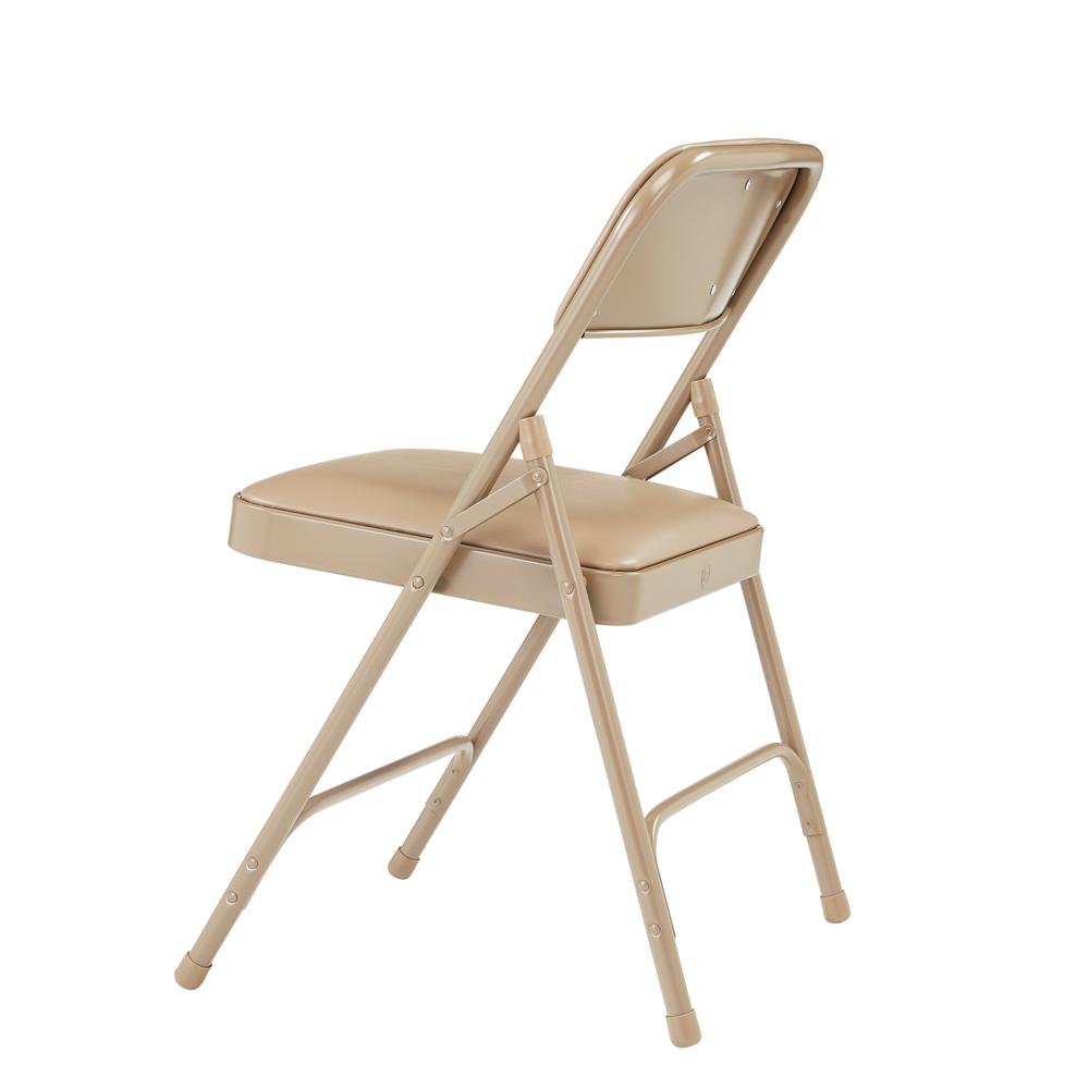 NPS® 1200 Series Premium Vinyl Upholstered Double Hinge Folding Chair, French Beige (Pack of 4). Picture 4