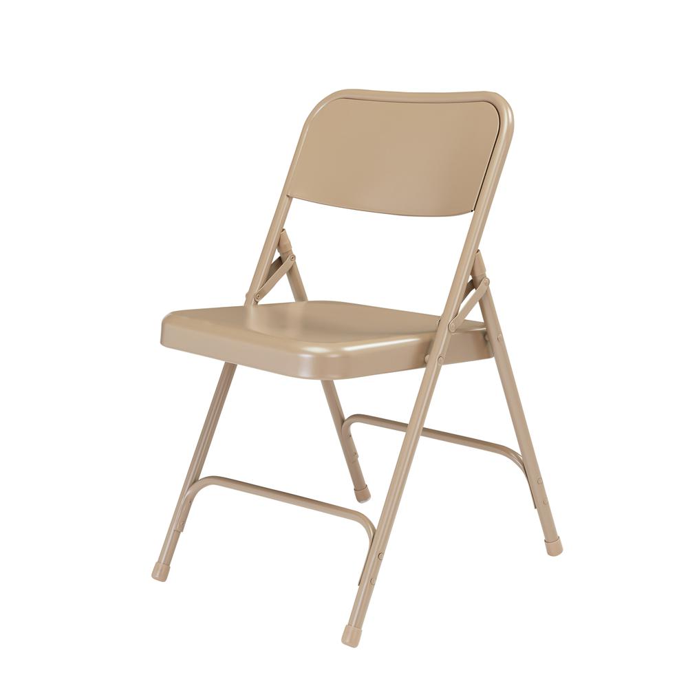 NPS® 200 Series Premium All-Steel Double Hinge Folding Chair, Beige. Picture 2