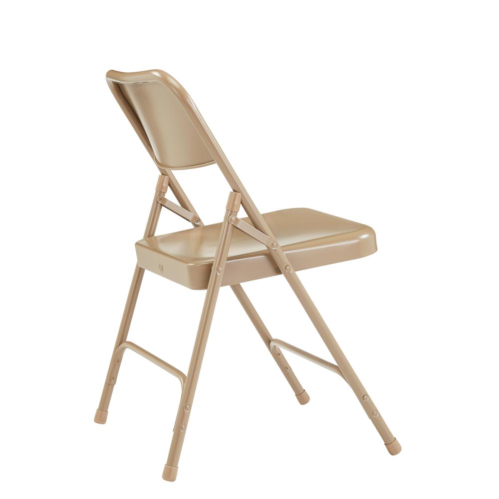NPS® 200 Series Premium All-Steel Double Hinge Folding Chair, Beige. Picture 3
