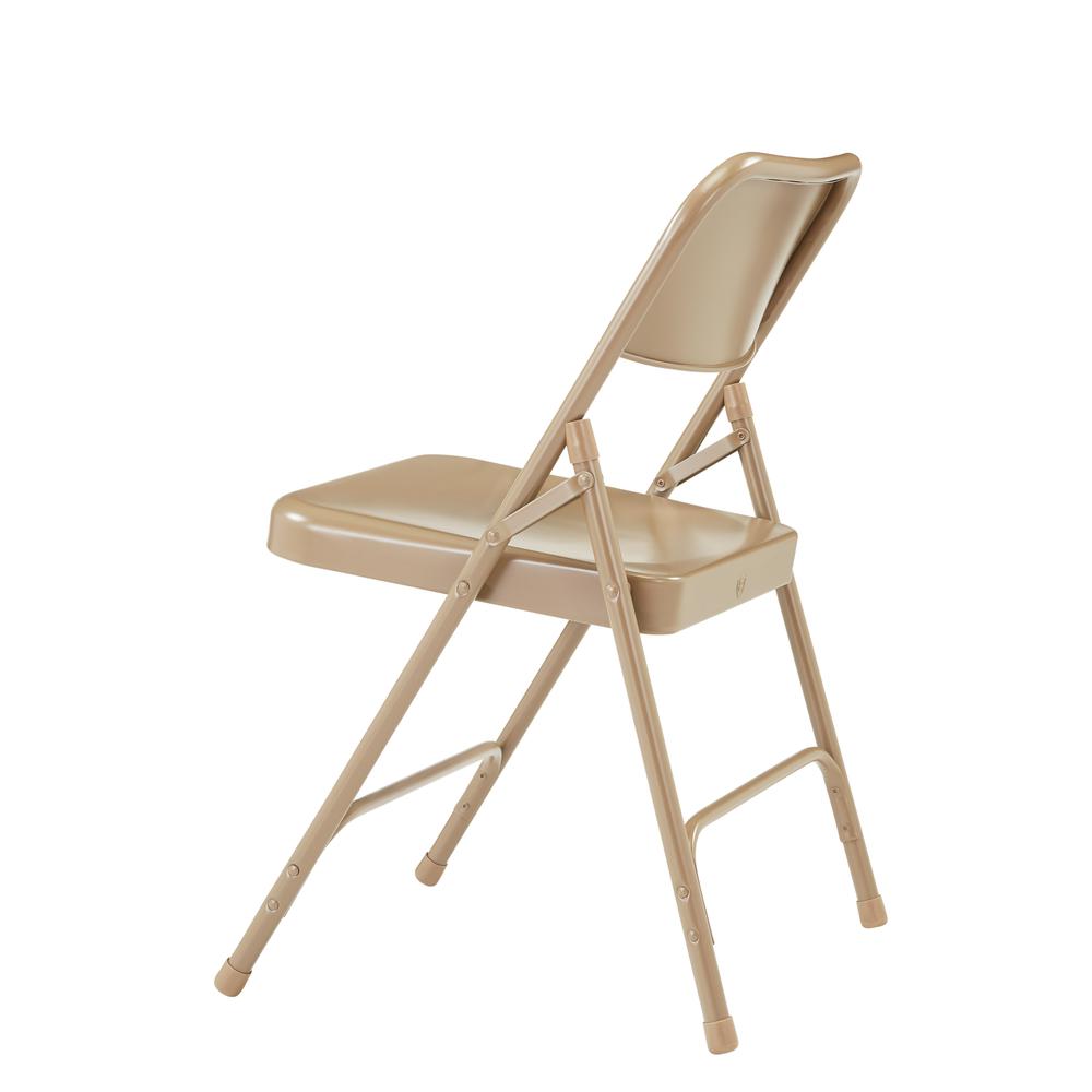 NPS® 200 Series Premium All-Steel Double Hinge Folding Chair, Beige. Picture 4