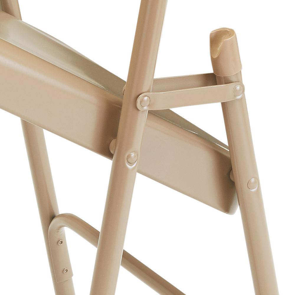 NPS® 200 Series Premium All-Steel Double Hinge Folding Chair, Beige. Picture 5