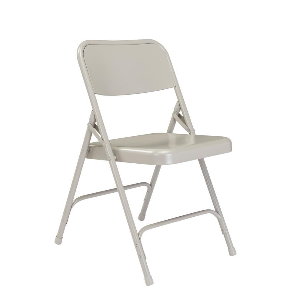 NPS® 200 Series Premium All-Steel Double Hinge Folding Chair, Grey (Pack of 4). Picture 1