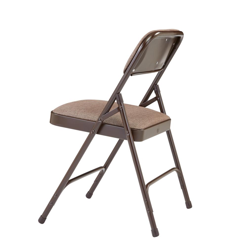 NPS® 2200 Series Deluxe Fabric Upholstered Double Hinge Premium Folding Chair, Russet Walnut (Pack of 4). Picture 4
