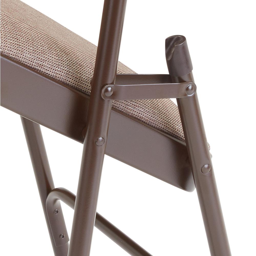 NPS® 2200 Series Deluxe Fabric Upholstered Double Hinge Premium Folding Chair, Russet Walnut (Pack of 4). Picture 5