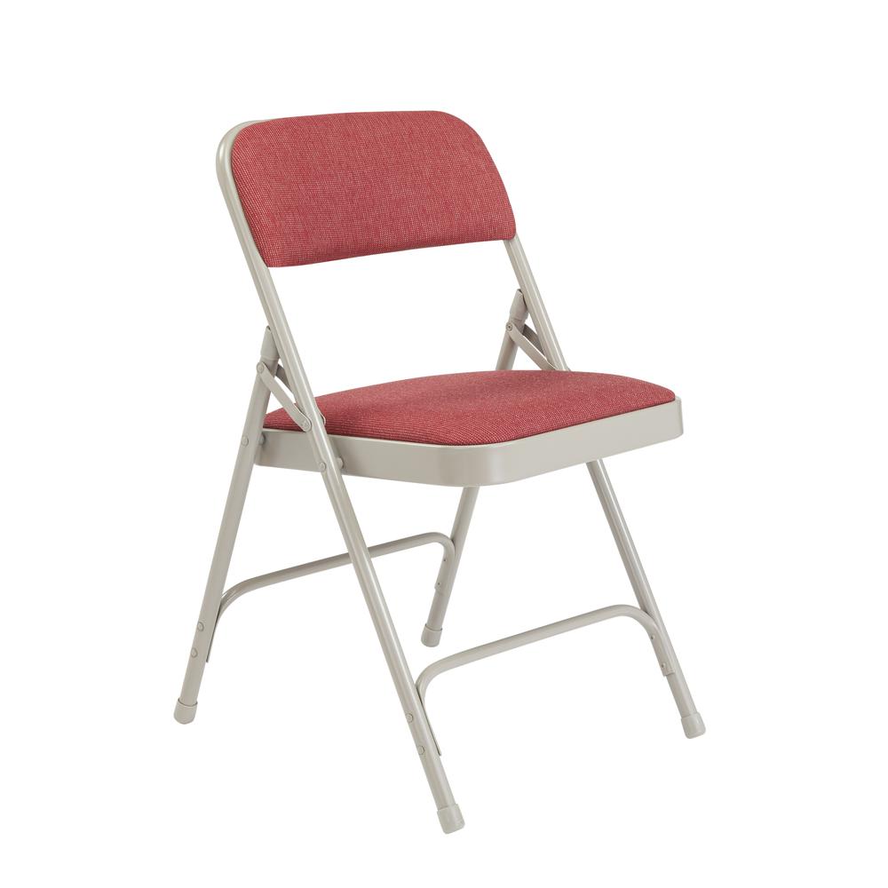 NPS® 2200 Series Deluxe Fabric Upholstered Double Hinge Premium Folding Chair, Majestic Cabernet (Pack of 4). Picture 1