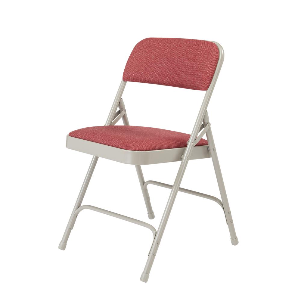 NPS® 2200 Series Deluxe Fabric Upholstered Double Hinge Premium Folding Chair, Majestic Cabernet (Pack of 4). Picture 2