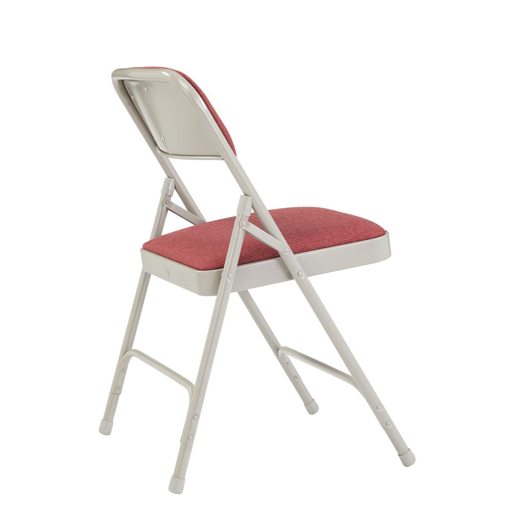 NPS® 2200 Series Deluxe Fabric Upholstered Double Hinge Premium Folding Chair, Majestic Cabernet (Pack of 4). Picture 3