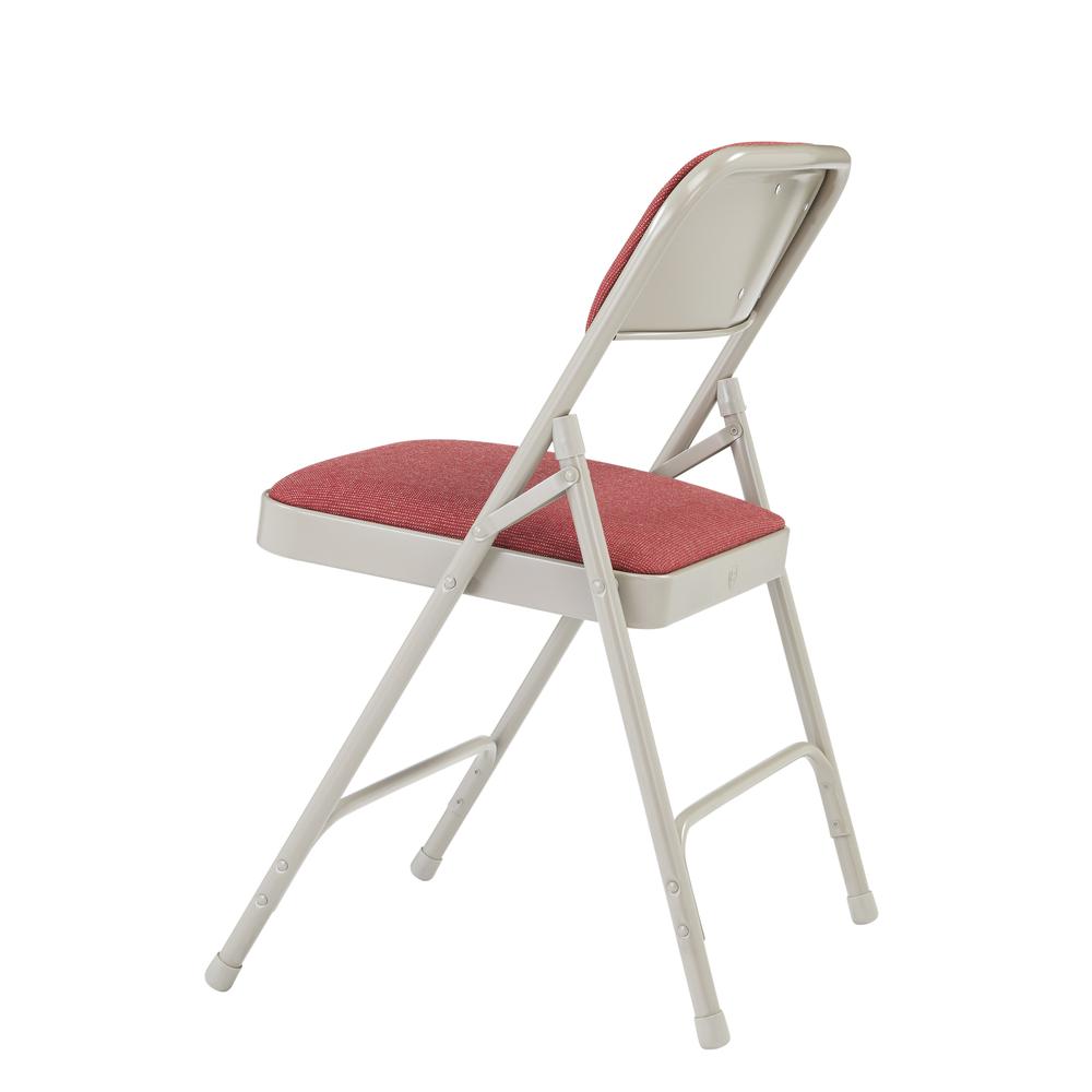NPS® 2200 Series Deluxe Fabric Upholstered Double Hinge Premium Folding Chair, Majestic Cabernet (Pack of 4). Picture 4