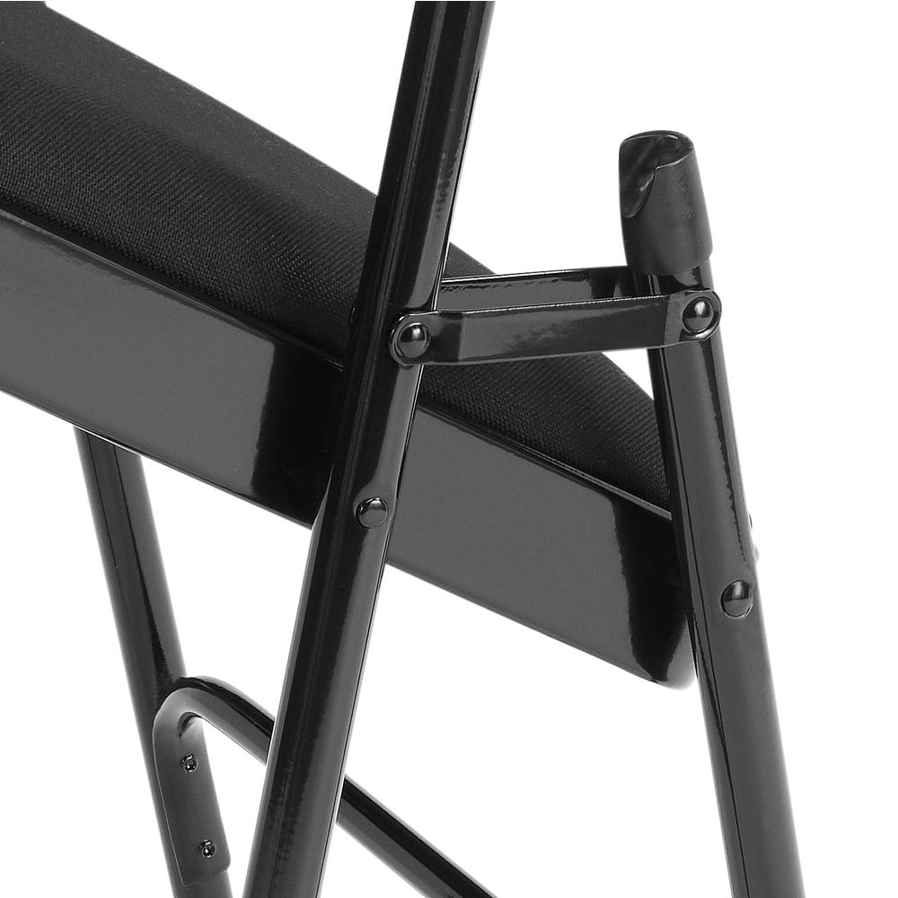 NPS® 2200 Series Deluxe Fabric Upholstered  Double Hinge Premium Folding Chair, Midnight Black (Pack of 4). Picture 5