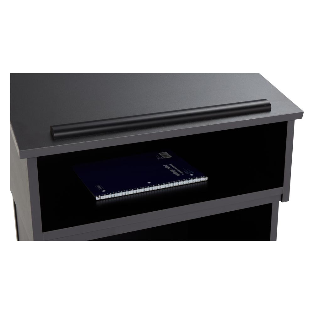 Oklahoma Sound® Tabletop Lectern with AV Cart/Lectern Base, Black. Picture 5