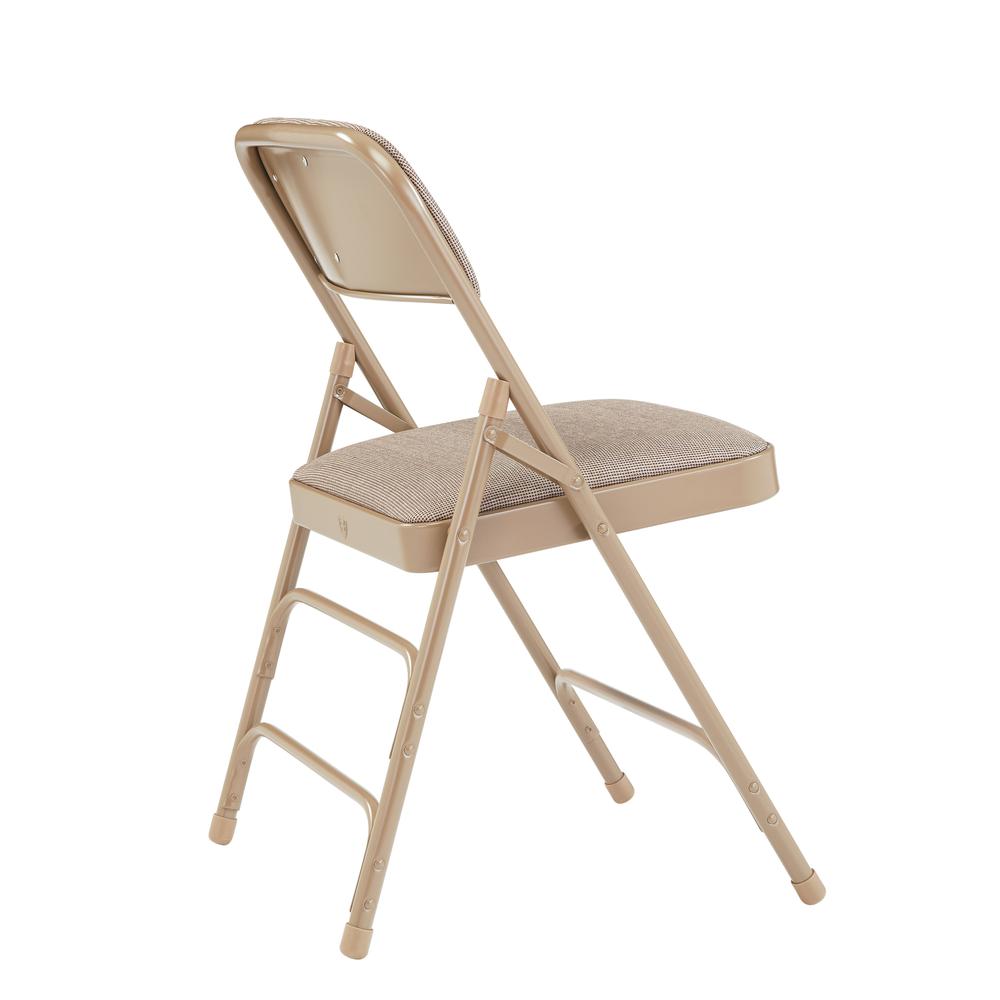 NPS® 2300 Series Deluxe Fabric Upholstered Triple Brace Double Hinge Premium Folding Chair, Café Beige (Pack of 4). Picture 3