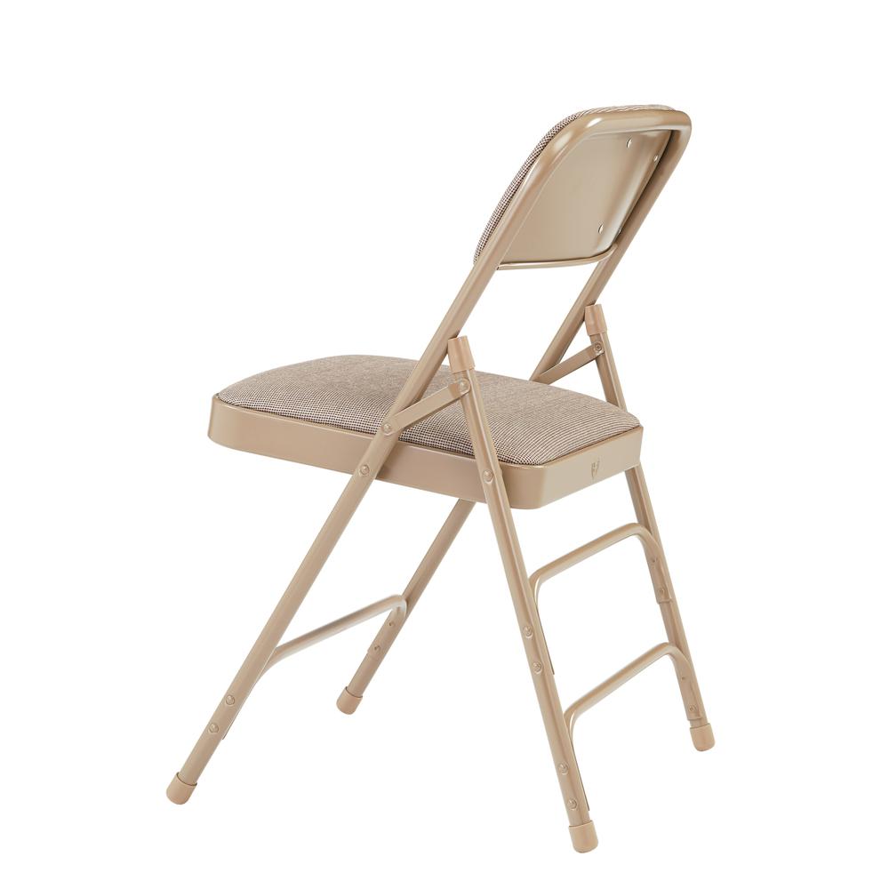 NPS® 2300 Series Deluxe Fabric Upholstered Triple Brace Double Hinge Premium Folding Chair, Café Beige (Pack of 4). Picture 4