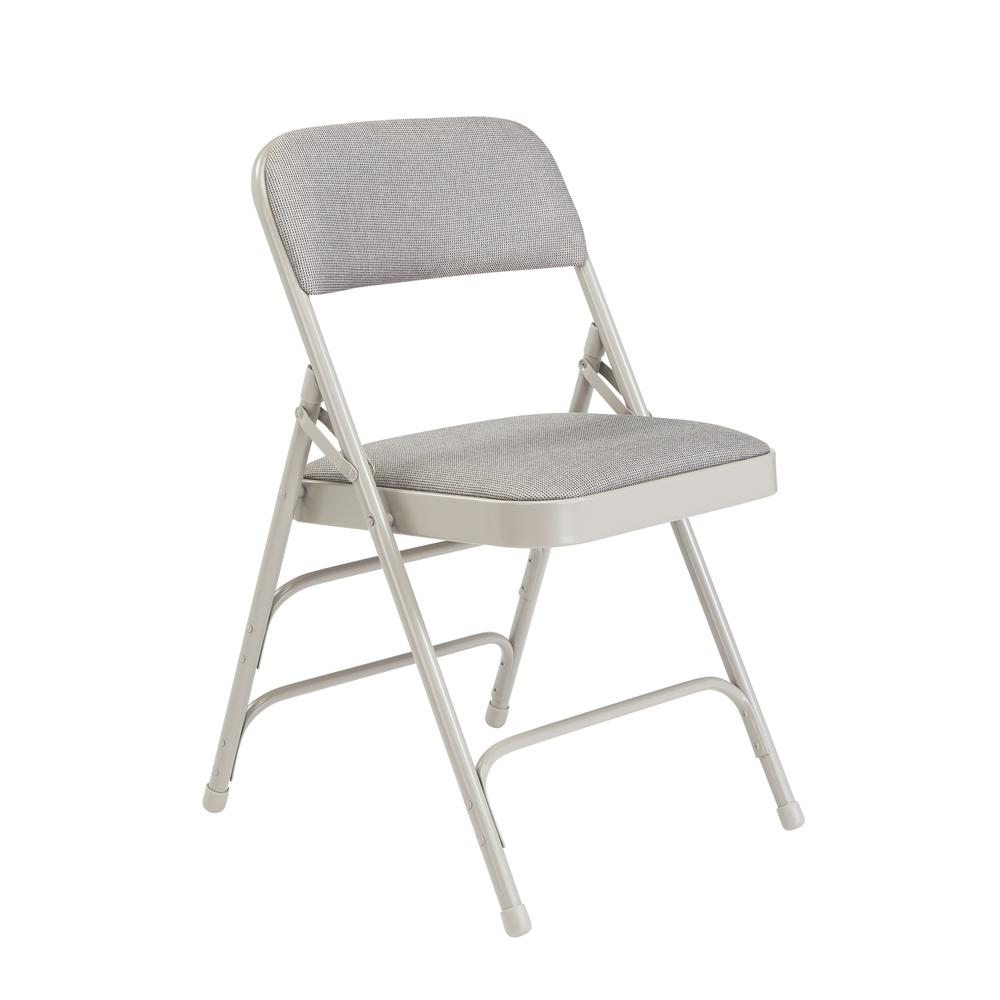 NPS® 2300 Series Deluxe Fabric Upholstered Triple Brace Double Hinge Premium Folding Chair, Greystone (Pack of 4). Picture 1