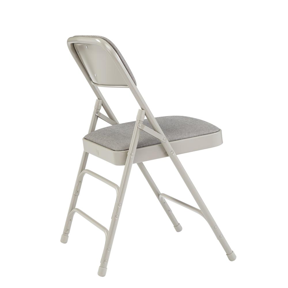 NPS® 2300 Series Deluxe Fabric Upholstered Triple Brace Double Hinge Premium Folding Chair, Greystone (Pack of 4). Picture 3