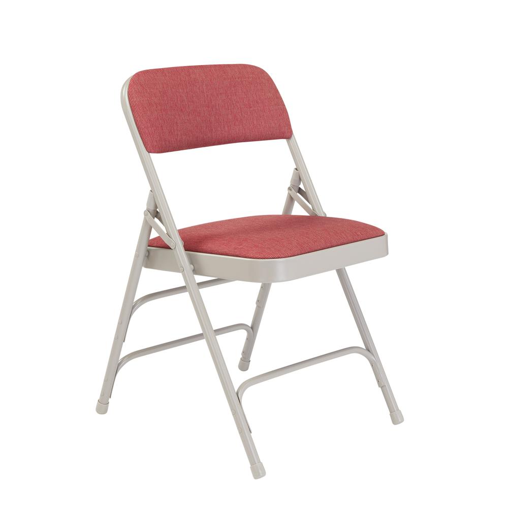 NPS® 2300 Series Deluxe Fabric Upholstered Triple Brace Double Hinge Premium Folding Chair, Majestic Cabernet (Pack of 4). Picture 1