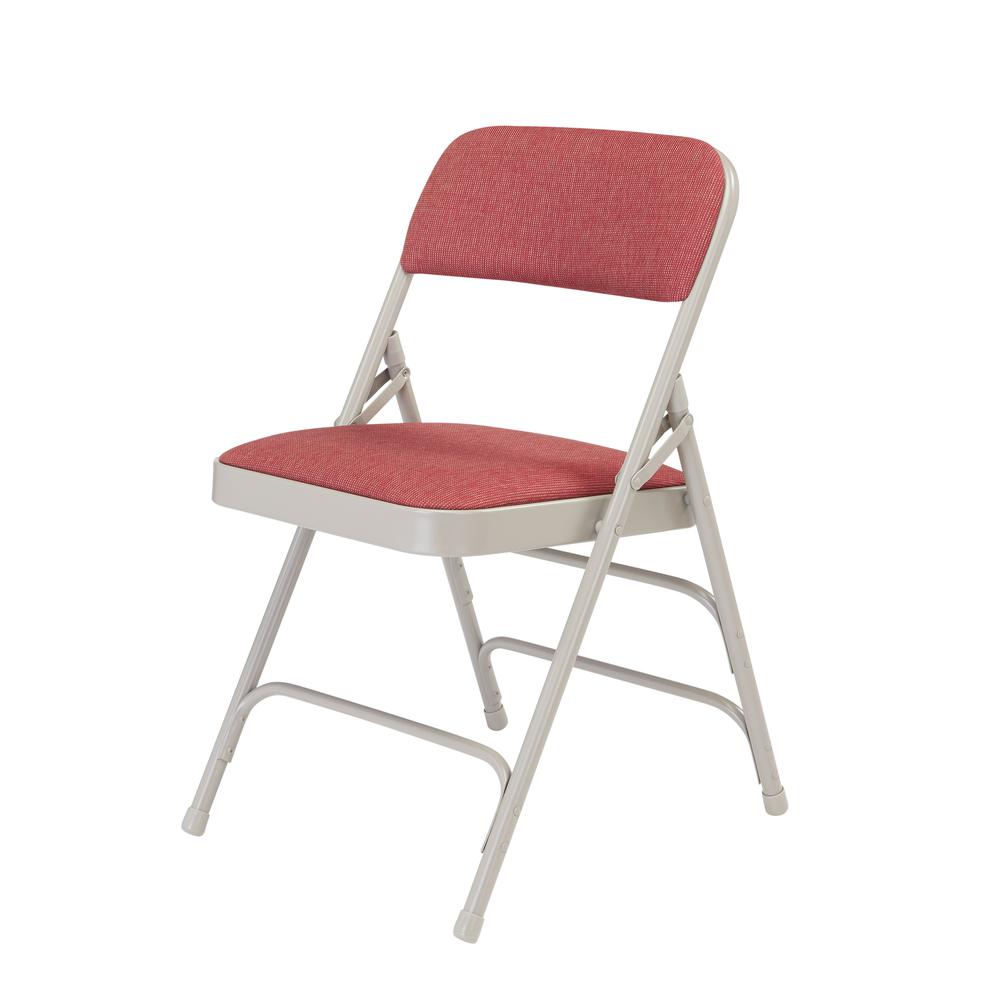NPS® 2300 Series Deluxe Fabric Upholstered Triple Brace Double Hinge Premium Folding Chair, Majestic Cabernet (Pack of 4). Picture 2