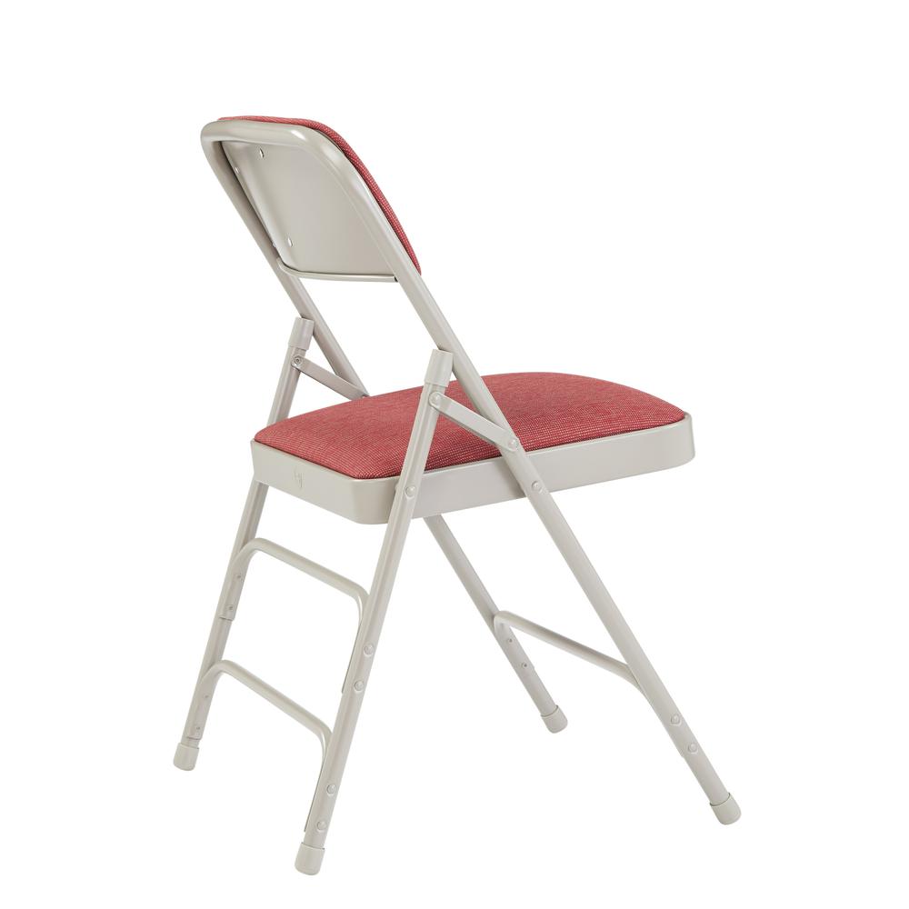 NPS® 2300 Series Deluxe Fabric Upholstered Triple Brace Double Hinge Premium Folding Chair, Majestic Cabernet (Pack of 4). Picture 3