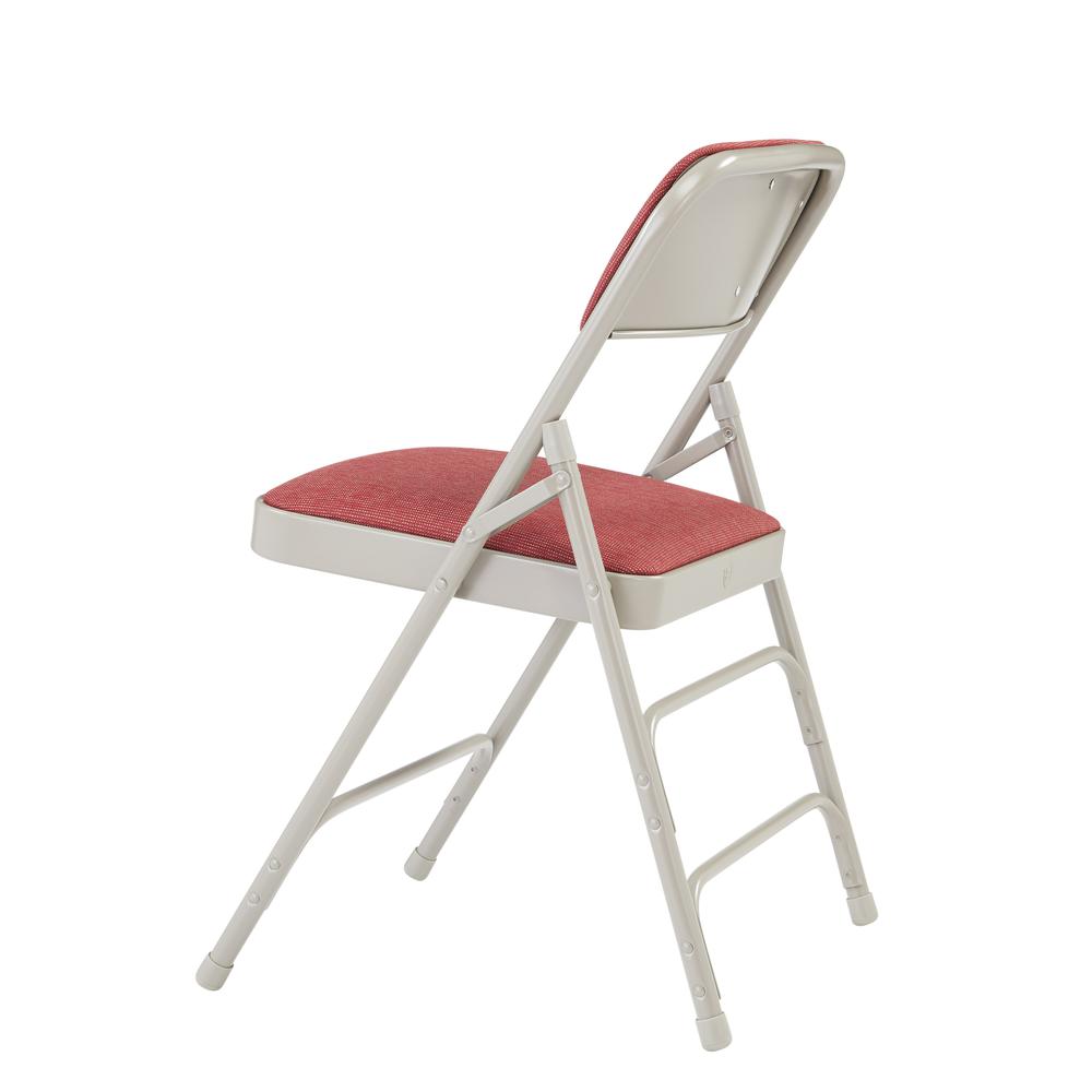 NPS® 2300 Series Deluxe Fabric Upholstered Triple Brace Double Hinge Premium Folding Chair, Majestic Cabernet (Pack of 4). Picture 4