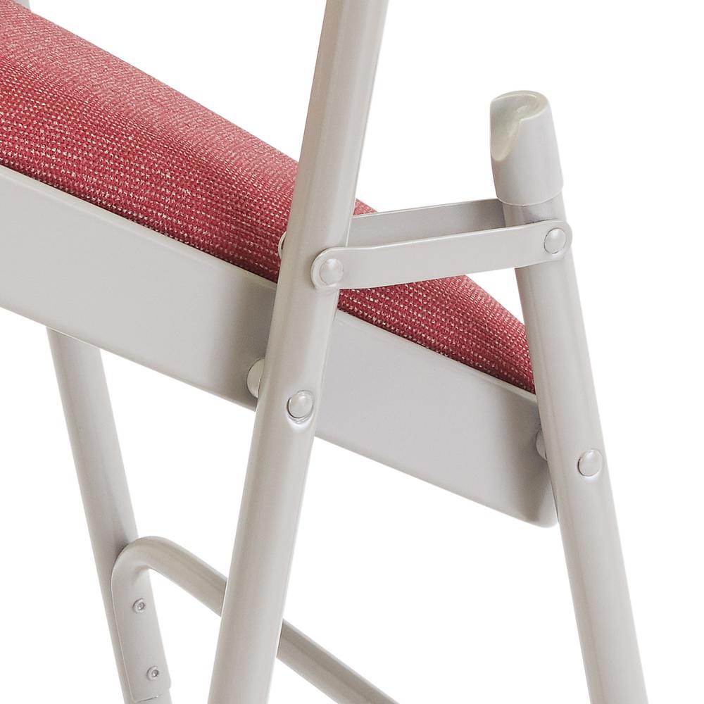 NPS® 2300 Series Deluxe Fabric Upholstered Triple Brace Double Hinge Premium Folding Chair, Majestic Cabernet (Pack of 4). Picture 5