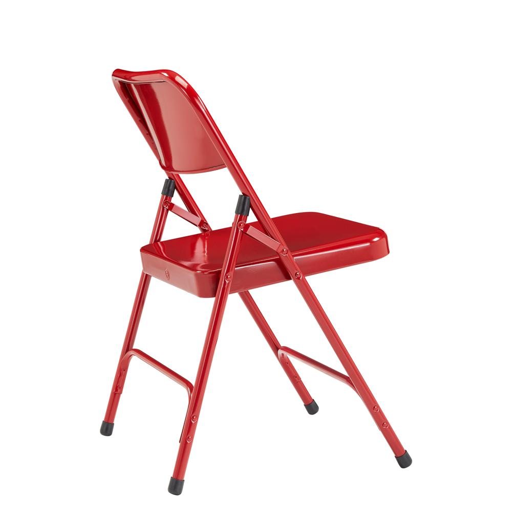 NPS® 200 Series Premium All-Steel Double Hinge Folding Chair, Red (Pack of 4). Picture 3