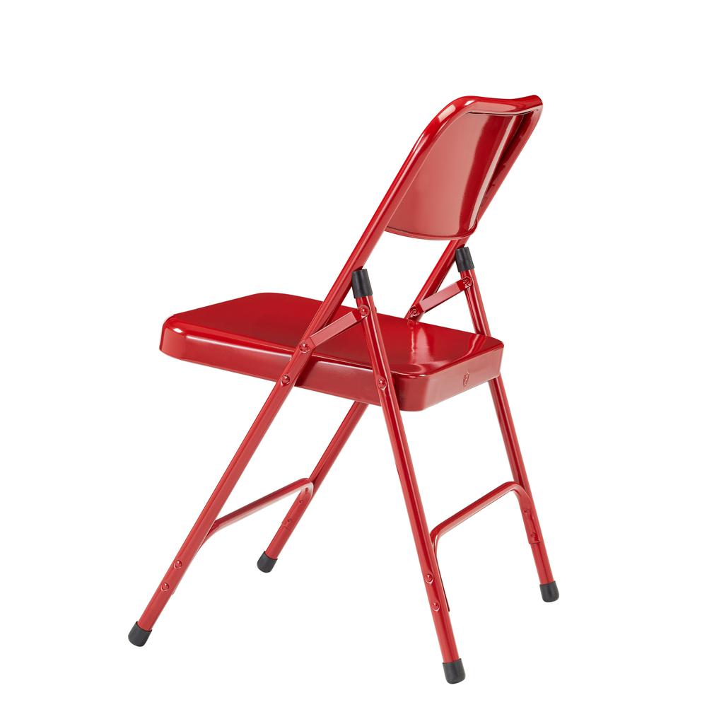 NPS® 200 Series Premium All-Steel Double Hinge Folding Chair, Red (Pack of 4). Picture 4