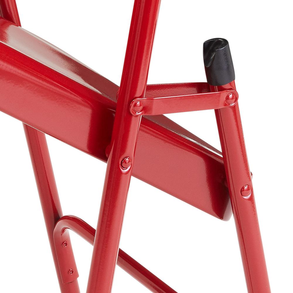 NPS® 200 Series Premium All-Steel Double Hinge Folding Chair, Red (Pack of 4). Picture 5