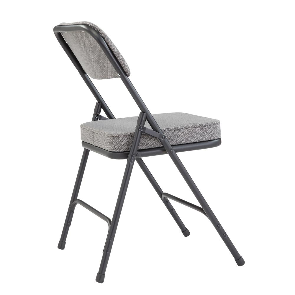 NPS® 3200 Series Premium 2" Fabric Upholstered Double Hinge Folding Chair, Charcoal Grey (Pack of 2). Picture 3