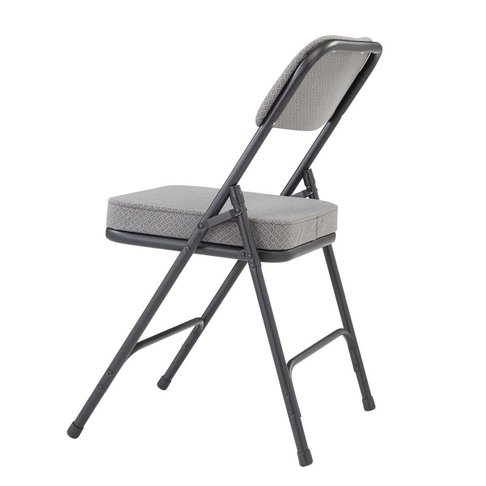 NPS® 3200 Series Premium 2" Fabric Upholstered Double Hinge Folding Chair, Charcoal Grey (Pack of 2). Picture 4