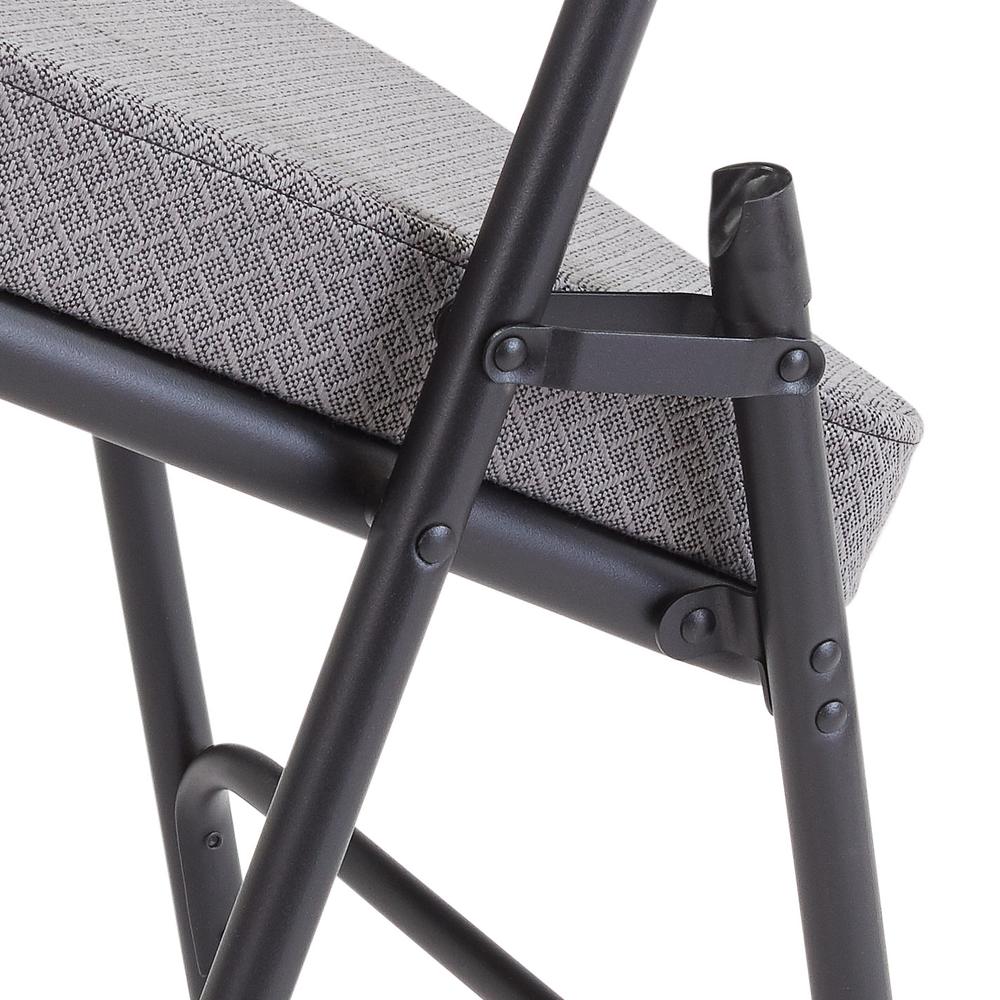 NPS® 3200 Series Premium 2" Fabric Upholstered Double Hinge Folding Chair, Charcoal Grey (Pack of 2). Picture 5