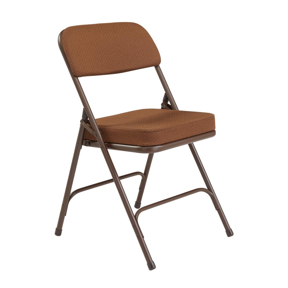 NPS® 3200 Series Premium 2" Fabric Upholstered Double Hinge Folding Chair, Antique Gold (Pack of 2). Picture 1