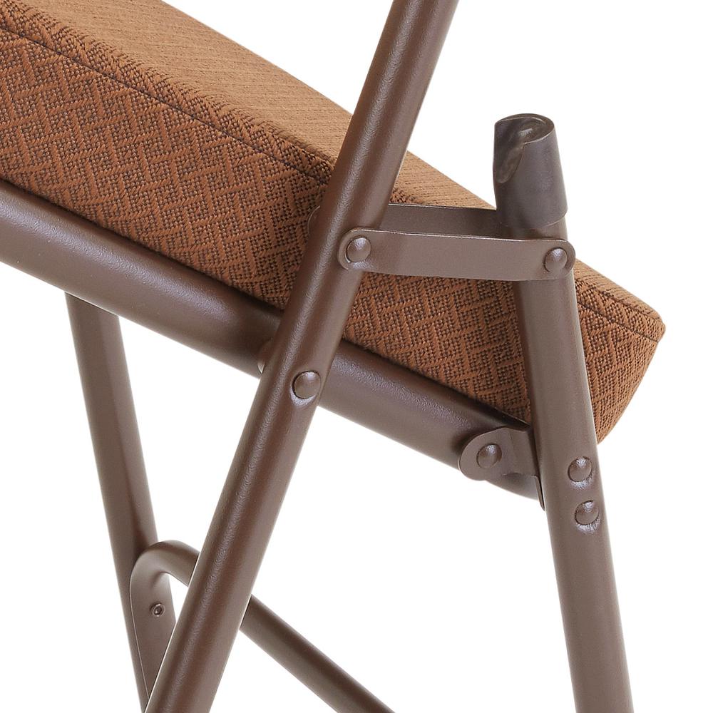 NPS® 3200 Series Premium 2" Fabric Upholstered Double Hinge Folding Chair, Antique Gold (Pack of 2). Picture 5