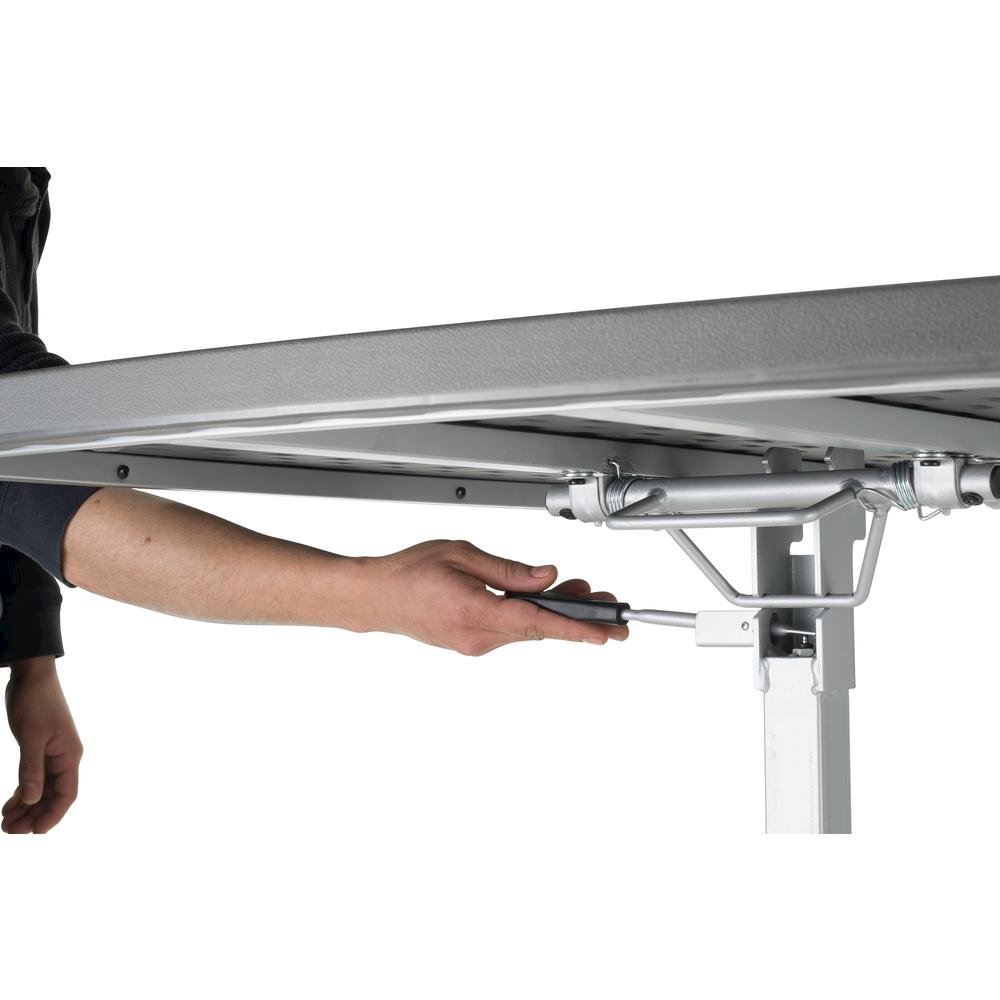 NPS® Café Time Adjustable-Height Table, Charcoal Slate Top & Silver Frame. Picture 5