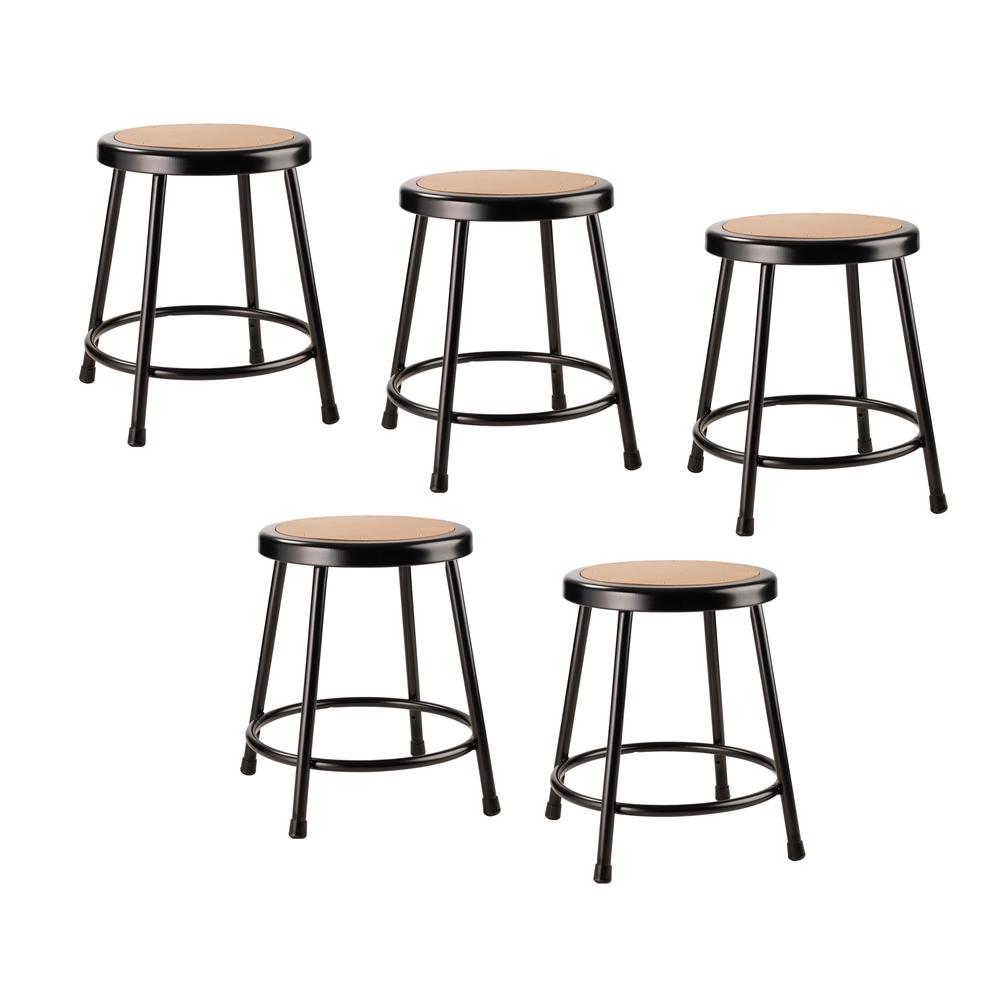 (5 Pack) NPS® 18"Heavy Duty Steel Stool, Black. Picture 1