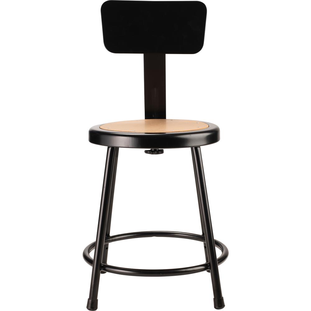NPS® 18"Heavy Duty Steel Stool With Backrest, Black. Picture 2