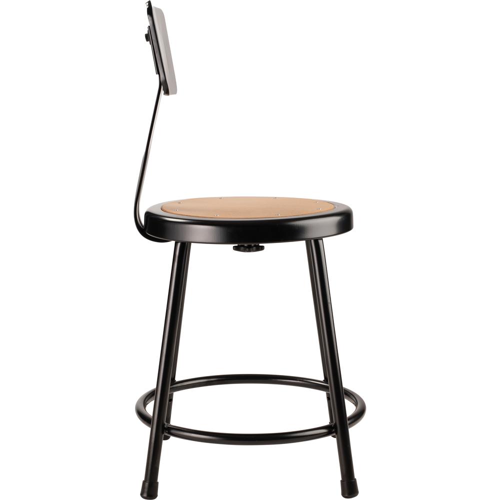 NPS® 18"Heavy Duty Steel Stool With Backrest, Black. Picture 3